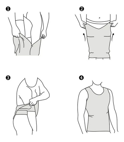 De Faja Hombre Camiseta Reductora Modeladora, 3pzs