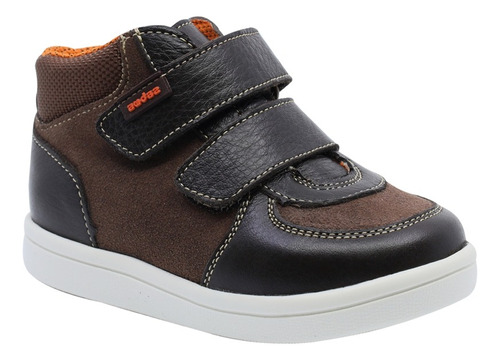 Tenis Bota Coqueta Y Audaz 152904-f Piel Café Niños