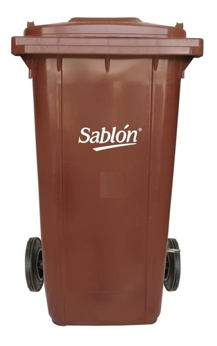 Bote 240 L Con Ruedas Y Pedal Color Marrón