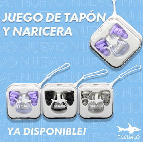 Kit Tapon Y Naricera Para Natacion Marca Escualo Color Lila
