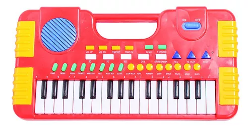 Teclado Piano Musical Center Infantil Vermelho 31 Teclas