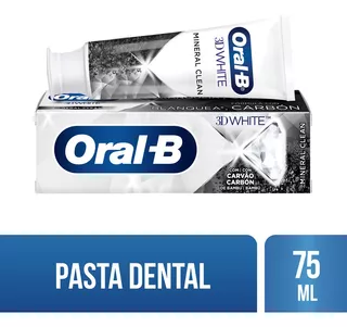 Pasta Dental Oral B 3d White Carbón Mineral Clean 75ml