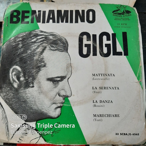 Simple Sobre Beniamino Gigli Discos Angel C24