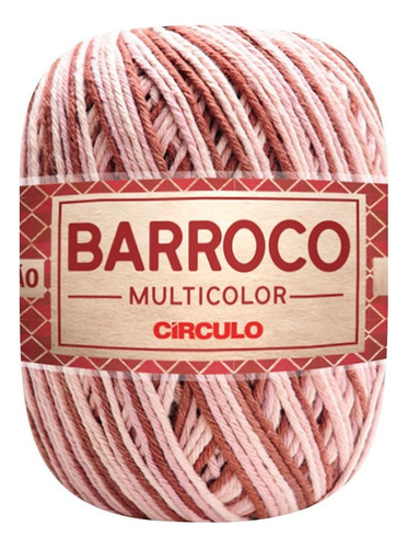 Barbante Barroco Multicolor 6 Fios 400gr Linha De Crochê Cor Cafe