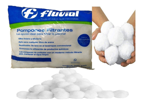 Pompones Filtrantes Filtros Pileta Piscina Fluvial X100u Lgt