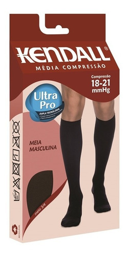 Meia Compressão Kendall 3/4 Masculina 18-21mmhg Marrom 1802