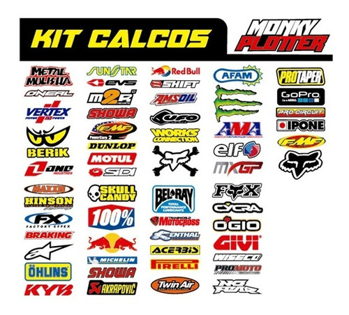 Calcos Motocross Por 9 Planchas Exclusivo Para Revendedores