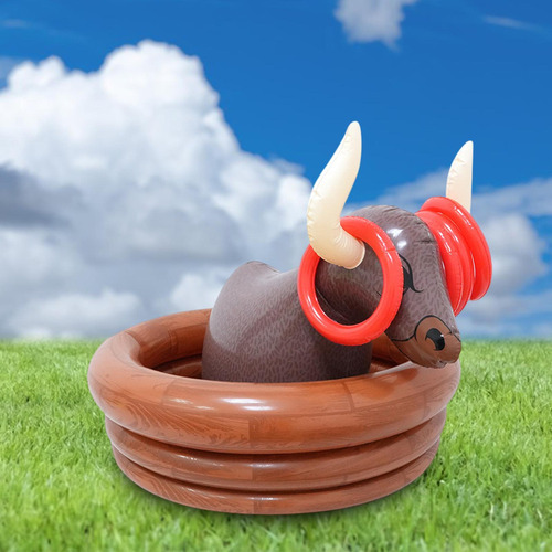 Para J0yf Agua Inflable Bull Soporte De Hielo Anillos De