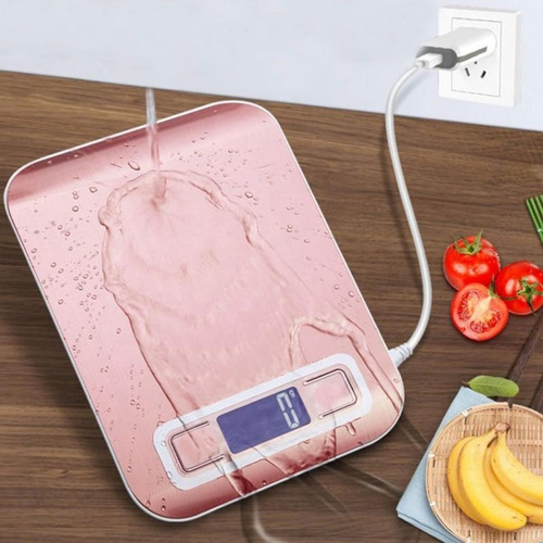 Imagen 2 de 6 de Balanza Gramera Digital De Cocina Recargable Usb 5000 Gr