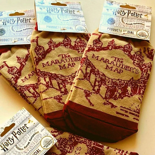 Imagen 2 de 3 de Medias Cortas De Harry Potter -mapa Del Merodeador Original
