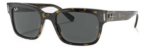 Anteojos de sol Ray-Ban Jeffrey Small con marco de acetato color polished tortoise, lente dark grey clásica, varilla polished tortoise de acetato - RB2190