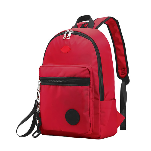 Imagen 3 de 8 de Mochila De Mujer Roja Las Oreiro Porta Notebook 15.6 Pulgadas + Llavero