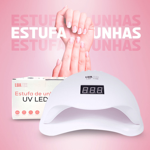 Estufa De Unha Uv Led Sensor Elétrica Bivolt 48w Cabe 2 Mãos