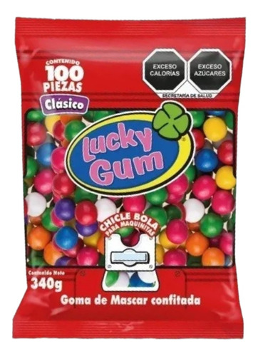 Chicle Bola Lucky Gum Clasico 100 Pzas 340g