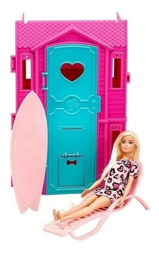 Casa De Surfie Da Barbie Boneca E Acessórios Pronta