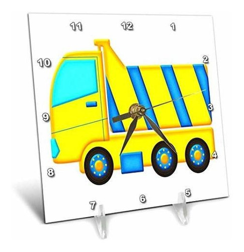 3drose - Gráfico De Camión Volquete Para Niños Azul Y Amaril