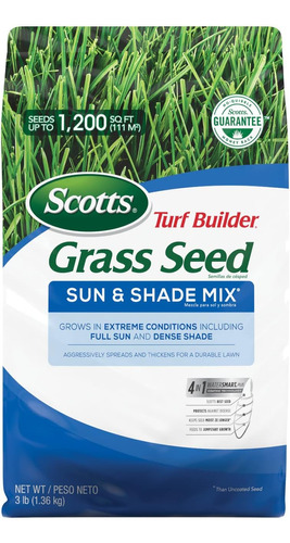 Turf Builder Grass Seed Sun And Shade Mix - 3 Lbs, Crec...