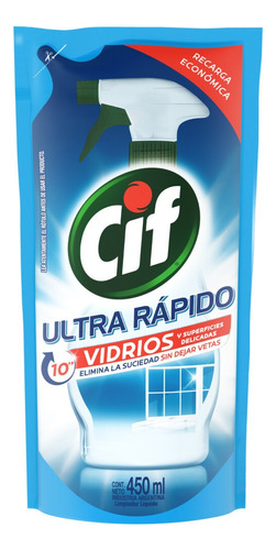 Limpiador Cif Vidrios Naranja Repuesto 450ml