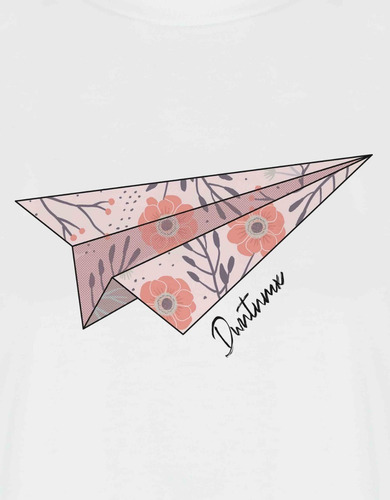 Avión Floral | Playera De Mujer Con Estampado Digital