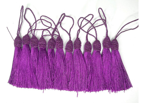 Conj 100 Tassel Roxo Top Para Pulseiras Japamalas E Brincos