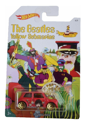 Hot Wheels Escala 1:64 Yellow Submarine Morris Mini Beatles