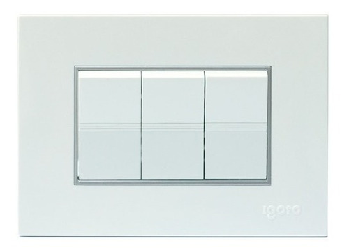 Interruptor Triple  Blanco Serie Z Igoto . Z516