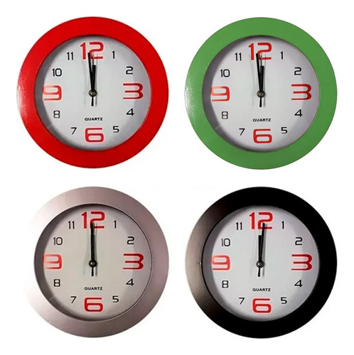 Reloj De Pared Colgar Cuarzo 25cm Para Cocina Living Colores