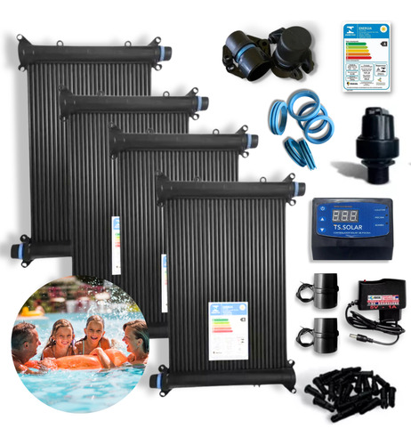 Kit 12 Placas 4mts Aquecedor Solar Piscina - 20.000 Litros