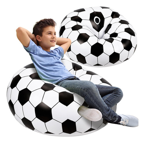 Sillón Inflable Puff Balón De Football Futbol Silla Aire