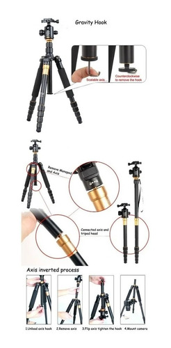 Tripé Com Monopé Qzsd-q666 - Cabeça Ballhead - 10kg Carga
