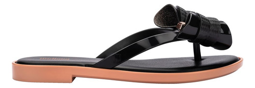 Sandalia Melissa Flip Flop Slim V Negro Beige