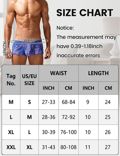 Calzoncillos Boxer 100% Algodón Estampado De Rayas Y Cuadros