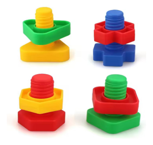 Juego De 5 Bloques De Rompecabezas De Plástico Con Tornillos