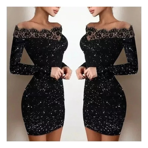 Vestidos De Lentejuelas De Encaje Sin Tirantes Para Mujer