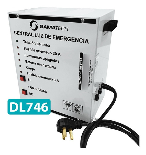 Central Luz Emergencia Luminarias Carga Baterías 12v Dl746