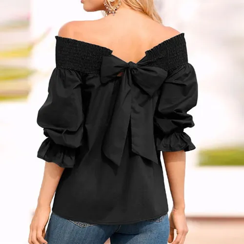 Blusa con elástico en los hombros shop