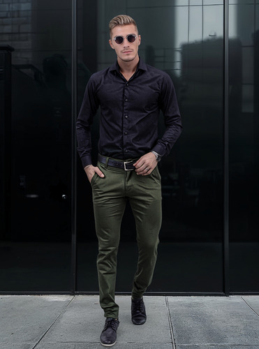 Pantalón Pack X2 Corte Chino Elastizado Hombre Varios Color