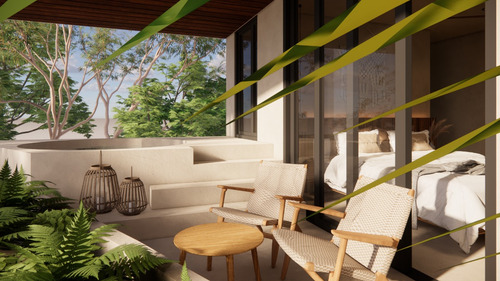 Departamento En Venta En Tulum Quintana Roo, Zuná, Aldea Zamá Amplios Espacios Con Terraza