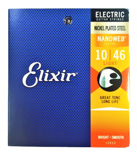 Elixir Cuerdas Guitarra Electrica 12052 Nanoweb 10-46 Usa