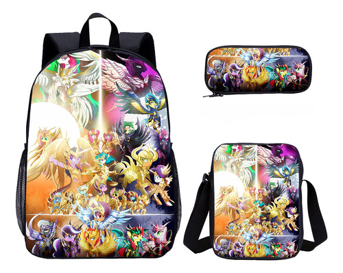 Conjunto De Tres Piezas De Mochila Saint Seiya Para Estudian