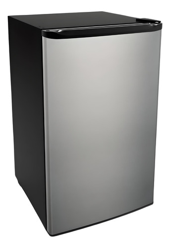 Frigobar Maxims Bc98SS 92 Litros Gris Negro Plata 4 Pies 47cm Refrigerador Botellas 2 Litros Ahorro Energia Puerta Reversible 2 Parrillas Cristal Templado Cajon Legumbrero