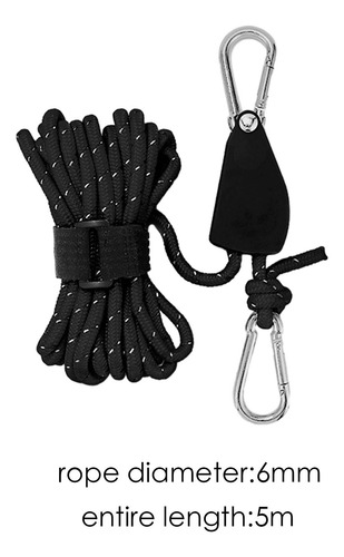Colgador De Cuerda De Trinquete De Polea Con L Y Negro