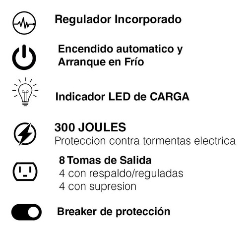 Imagen 3 de 5 de Ups Interactiva Cdp R-upr 508 500va 240w 8 Tomas