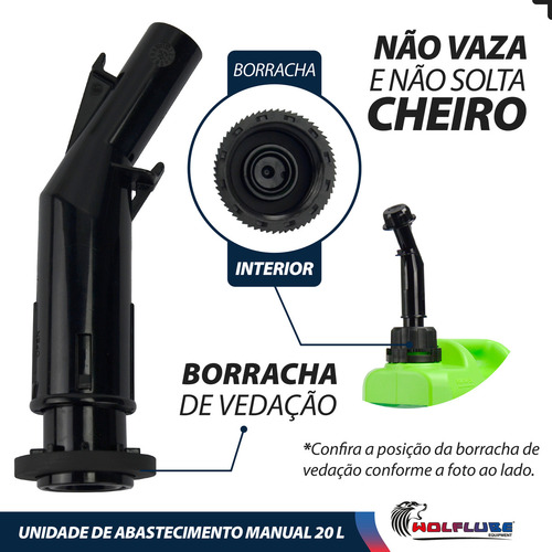 Galão De Gasolina Combustível Álcool 20 Litros Com Bico Wolflube