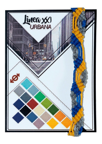 Imagen 3 de 3 de Pulsera Brazalete Macramé 6 Hilos Urbana