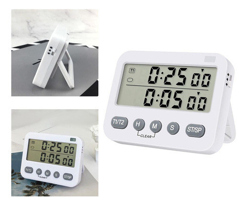 D Temporizador Digital Dual Con Con Soporte Cronómetro Reloj