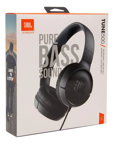 Duplicado - Fone De Ouvido Jbl Tune 500 Dobrável Com Fio E Preto