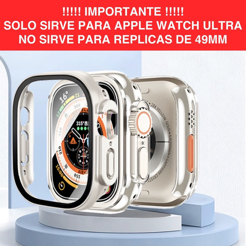 Imagen 3 de 8 de Case Funda Protector Con Vidrio Para Apple Watch Ultra 49mm