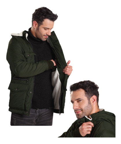 Imagen 3 de 5 de Chaqueta Hombre Impermeable Semi Gabán Ovejera Liviana