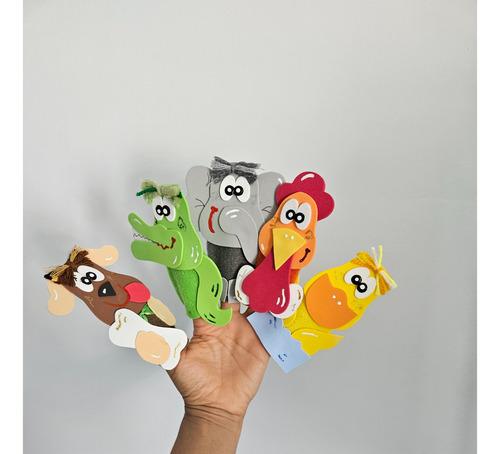 Titeres De Dedo De Animales - Pack Por 10 Unidades - Set 2
